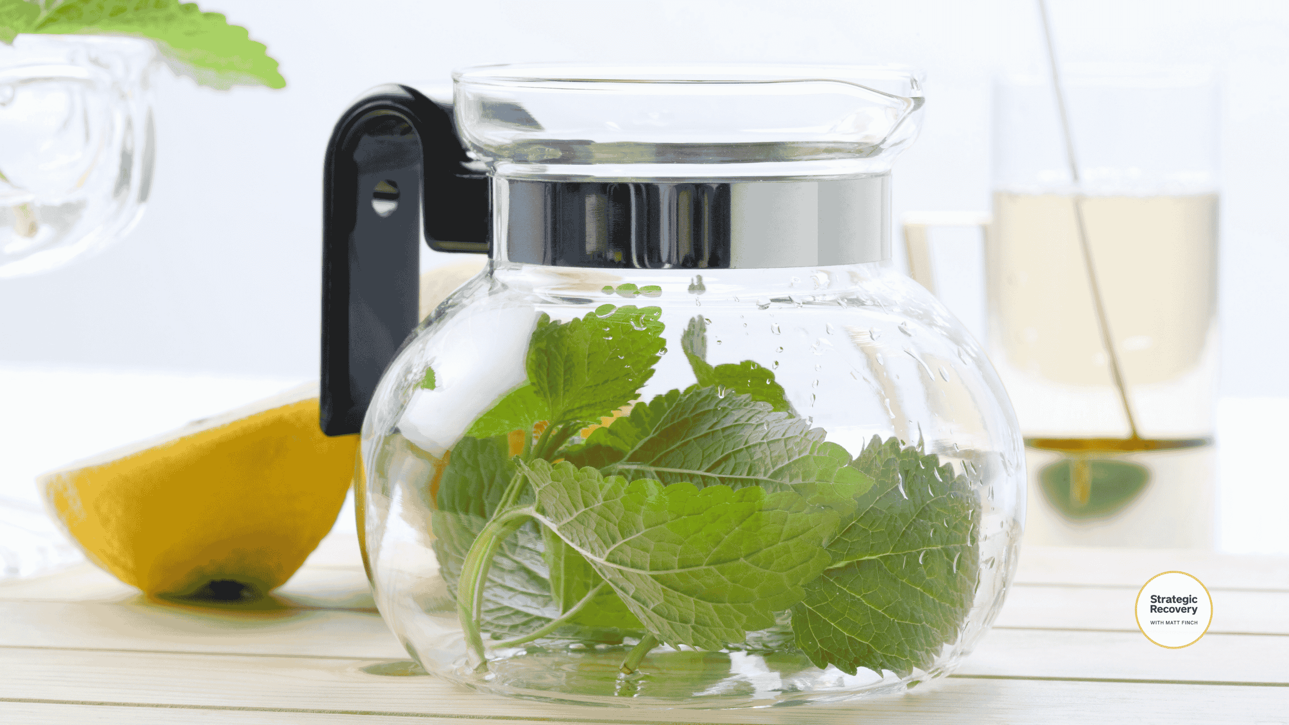 Organic Lemon Balm Tea – a soothing herbal infusion that calms the mind, nourishes the body, and restores biochemical harmony for deep recovery.