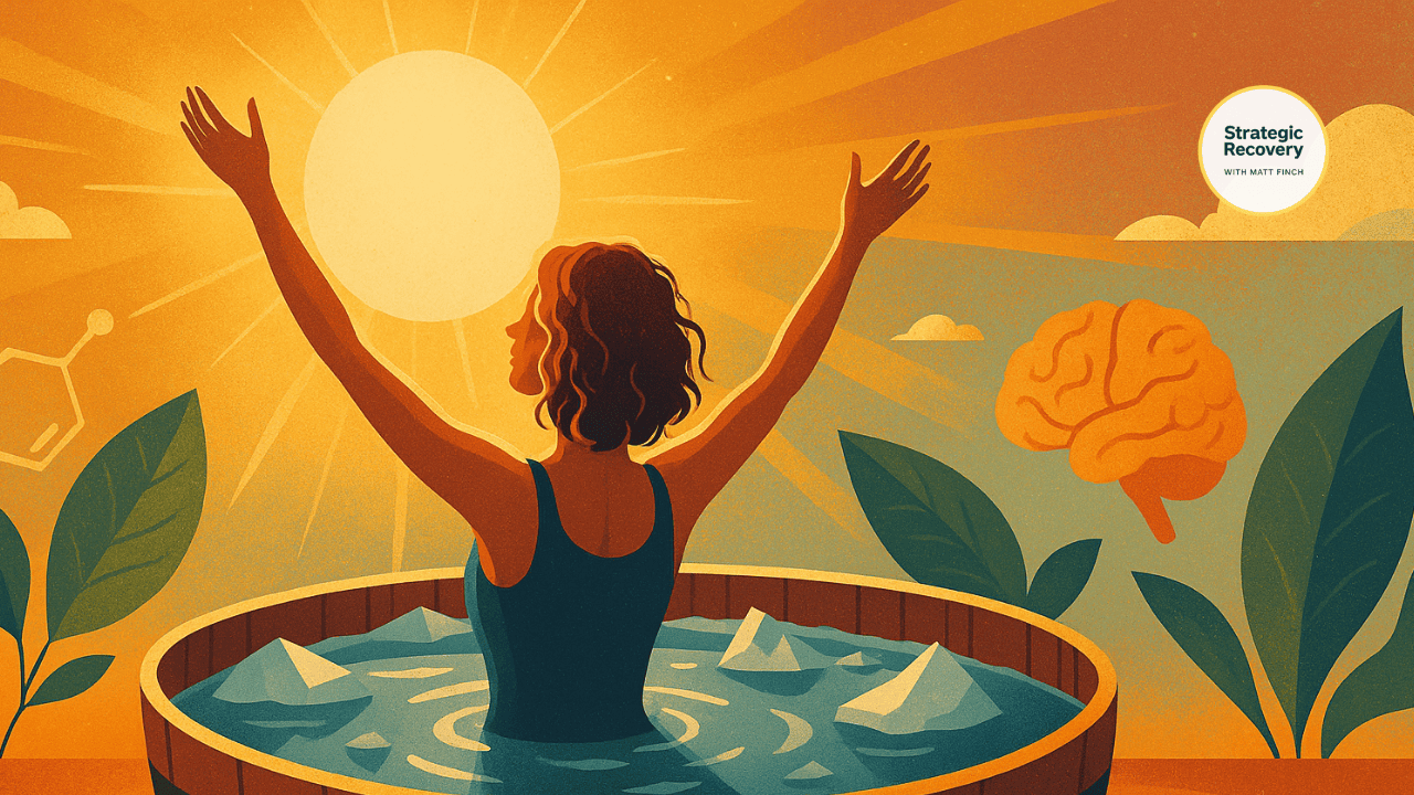 Graphic illustrating hormesis for addiction recovery and building natural highs through healthy stress and recovery.