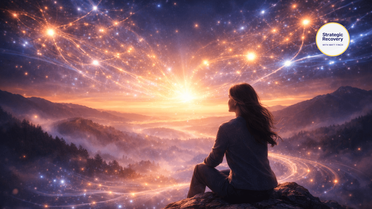 Hypnosis for addiction recovery illustration showing subconscious rewiring and neural healing