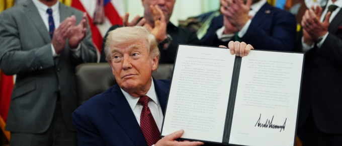 Trump showing signed executive order with Joe Rogan and others in the background, to fast-track psychedlics by giving $50 million to FDA for making ibogaine, psilocybin and other psychedelics available.